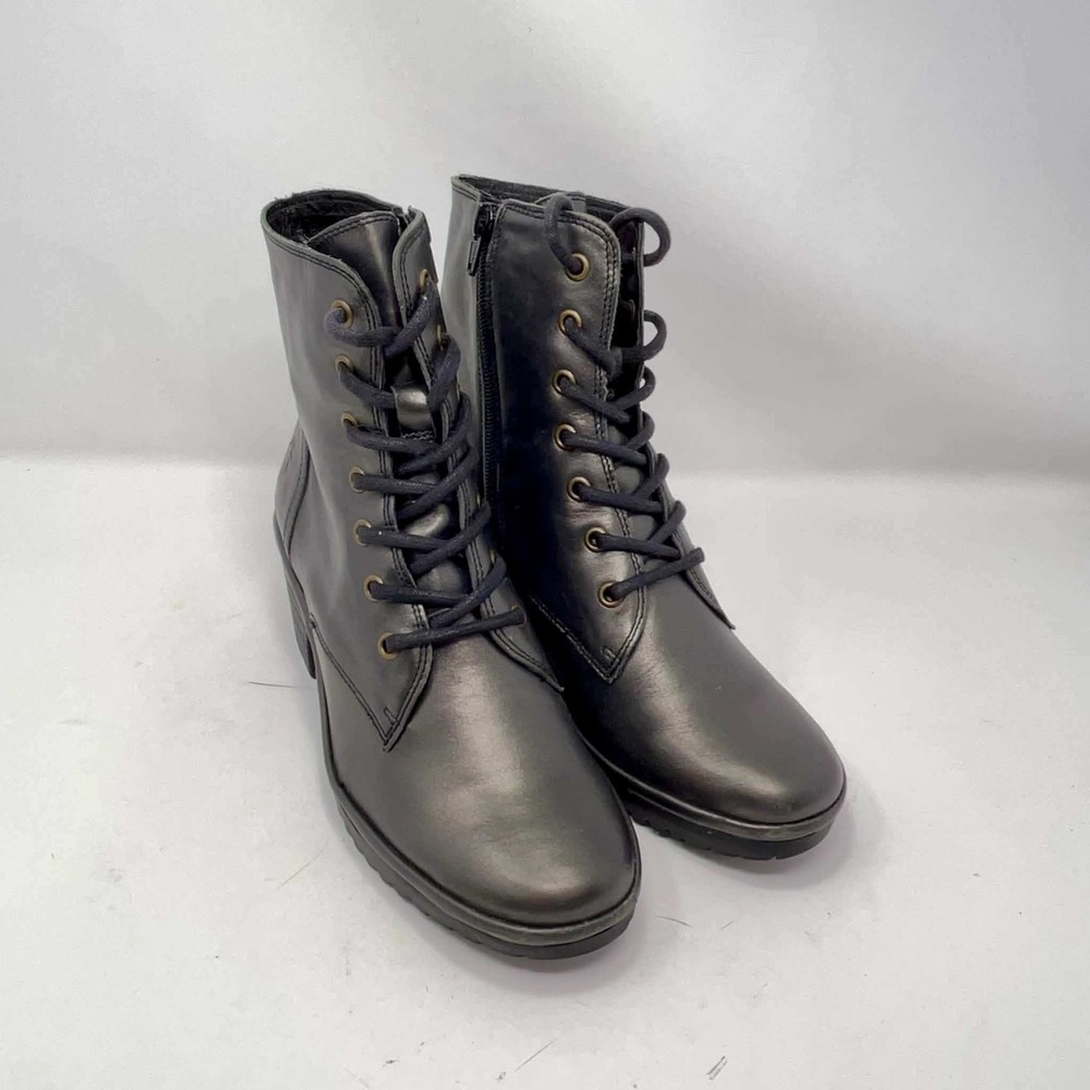 Fly London Milo Metallic Leather Lace Up Combat Boots Womens EU 39 US 8-8.5